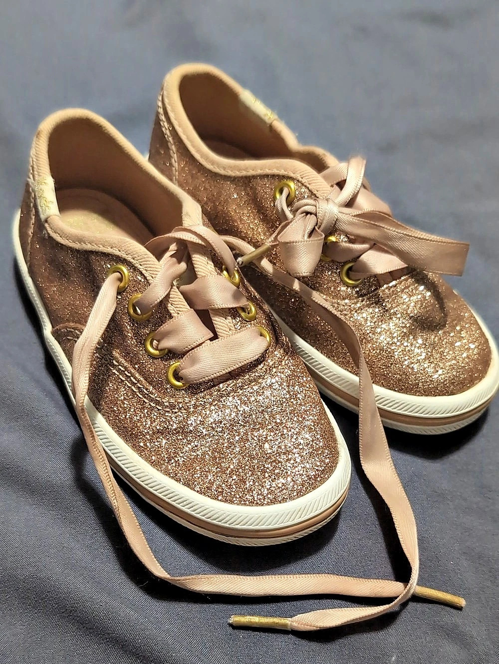 Keds Late Spade Champion Pink Glitter Sneakers Little Girls US 7M GUC *Q15